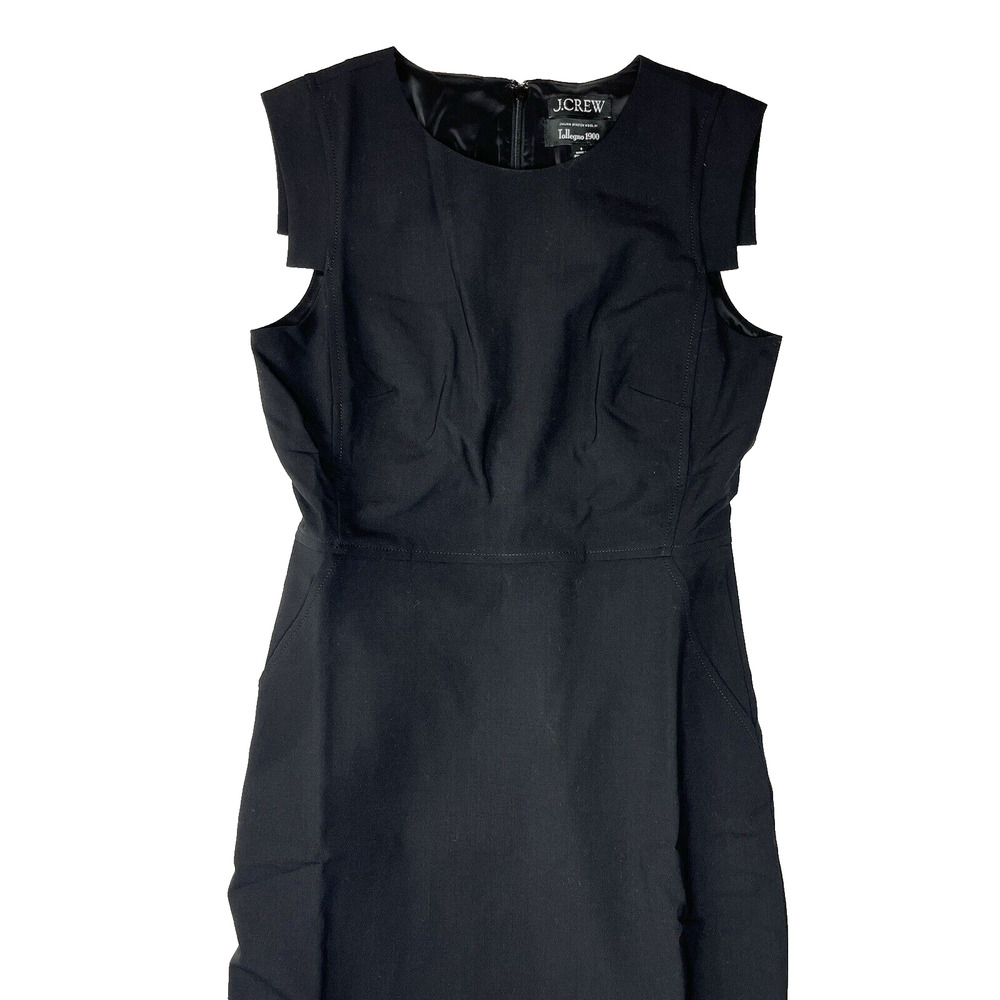 J Crew Resume Dress Womens 6 Black Sheath Pencil Italian Wool Career Office